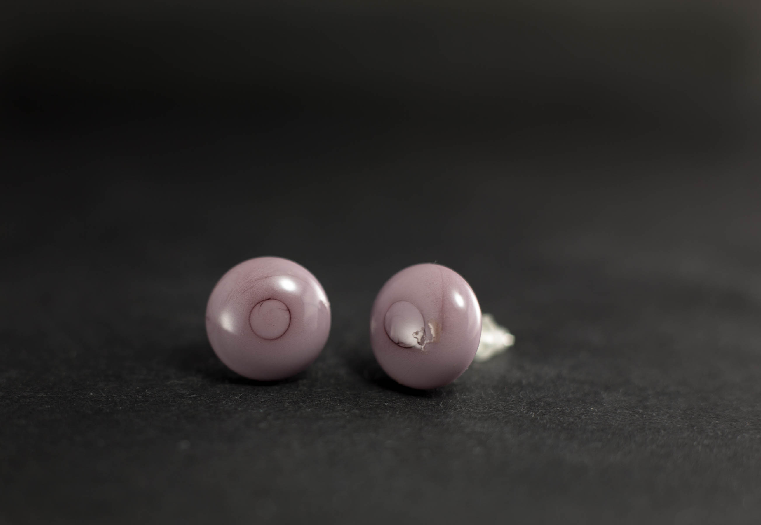 Naušnice Točkice ljubičasta pastel